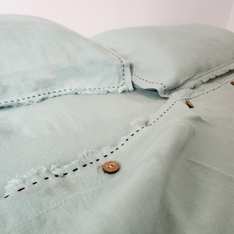 Aqua Indulgence Linen Duvet Set