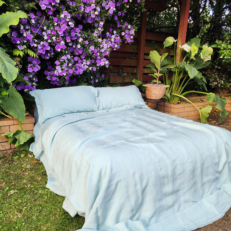 Aqua Indulgence Linen Duvet Set