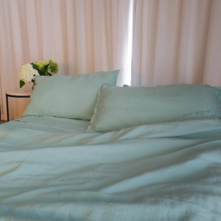 Aqua Indulgence Linen Duvet Set