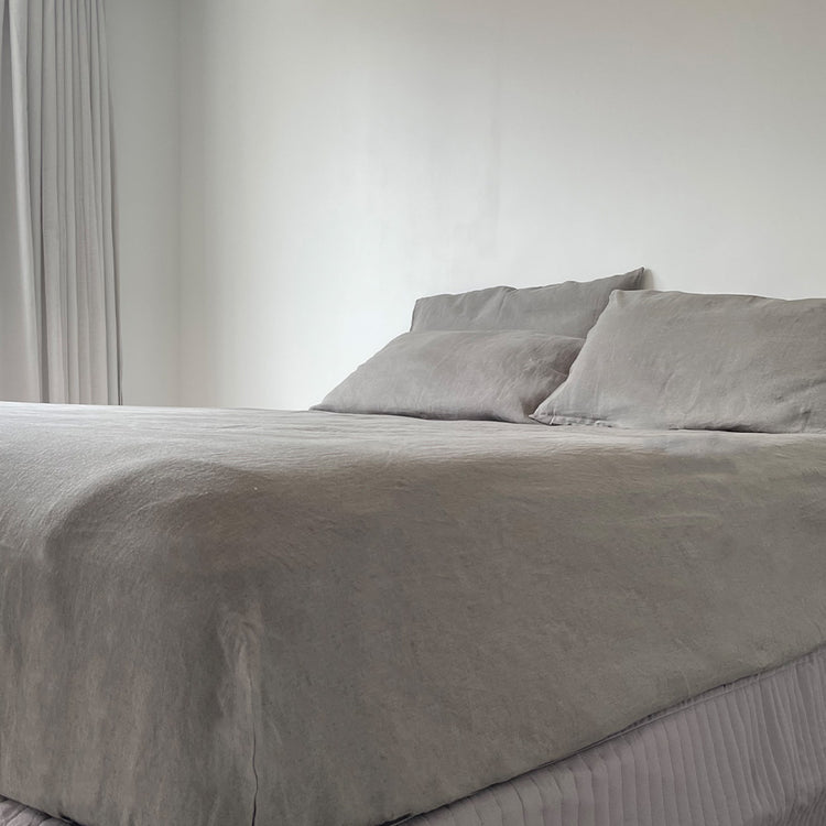 Charcoal Grove Linen Fitted Sheet