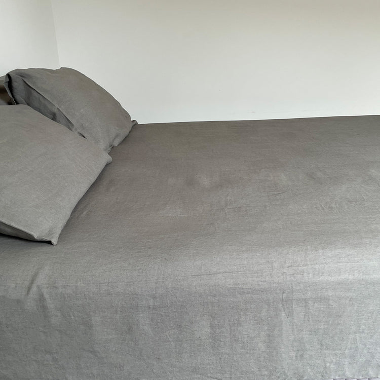 Charcoal Grove Linen Fitted Sheet
