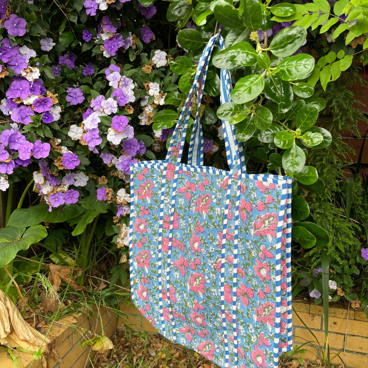 Reversible 100% Cotton Tote Bag - Flora