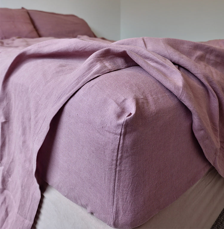 Lavender Fields Linen Fitted Sheet