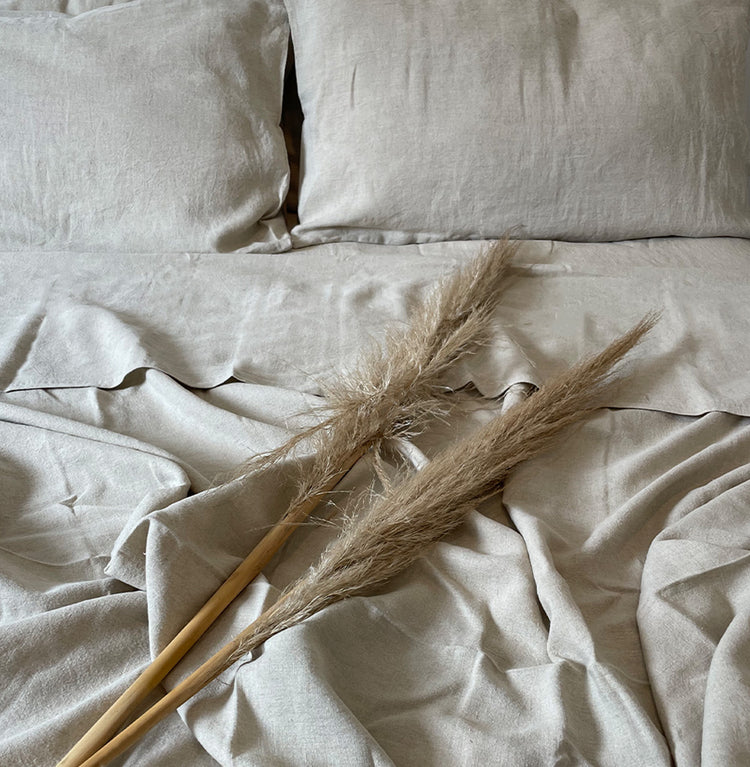 Oatmeal Bliss Linen Flatsheet Set