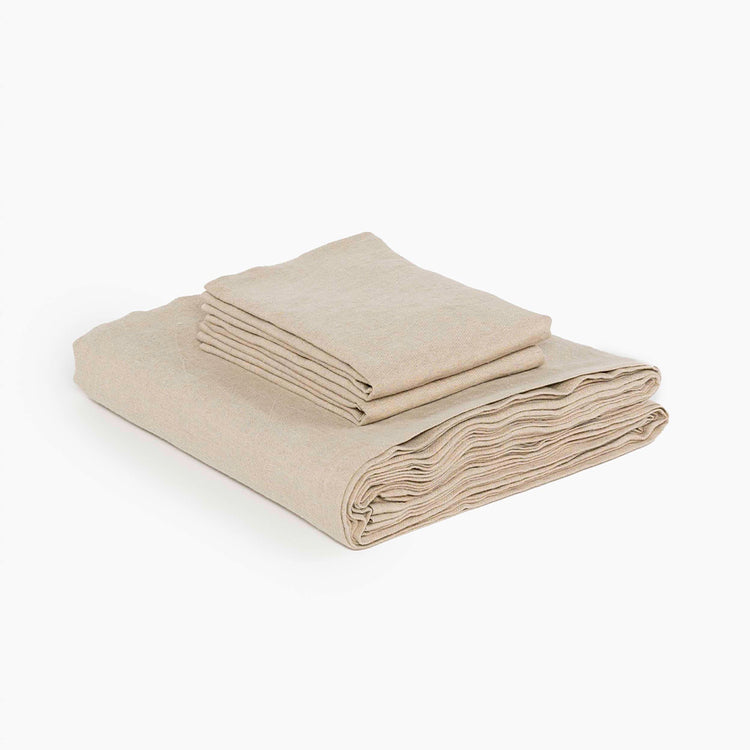 Oatmeal Bliss Linen Flatsheet Set