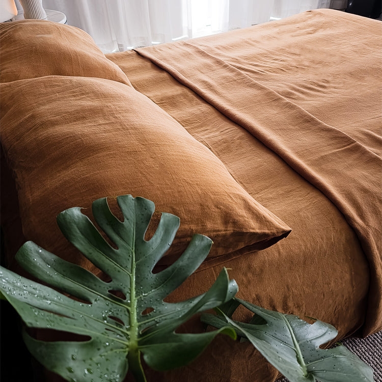 Spice Kissed Linen Flatsheet Set