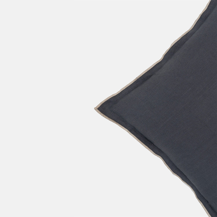Linen Charcoal Needled Euro Cushion Cover
