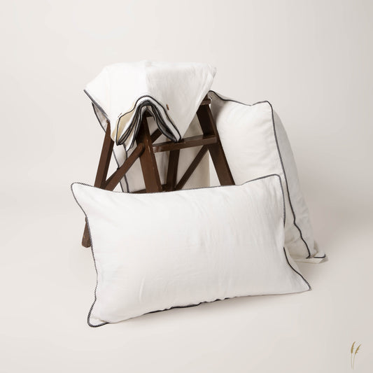 Ivory White Linen Duvet Set