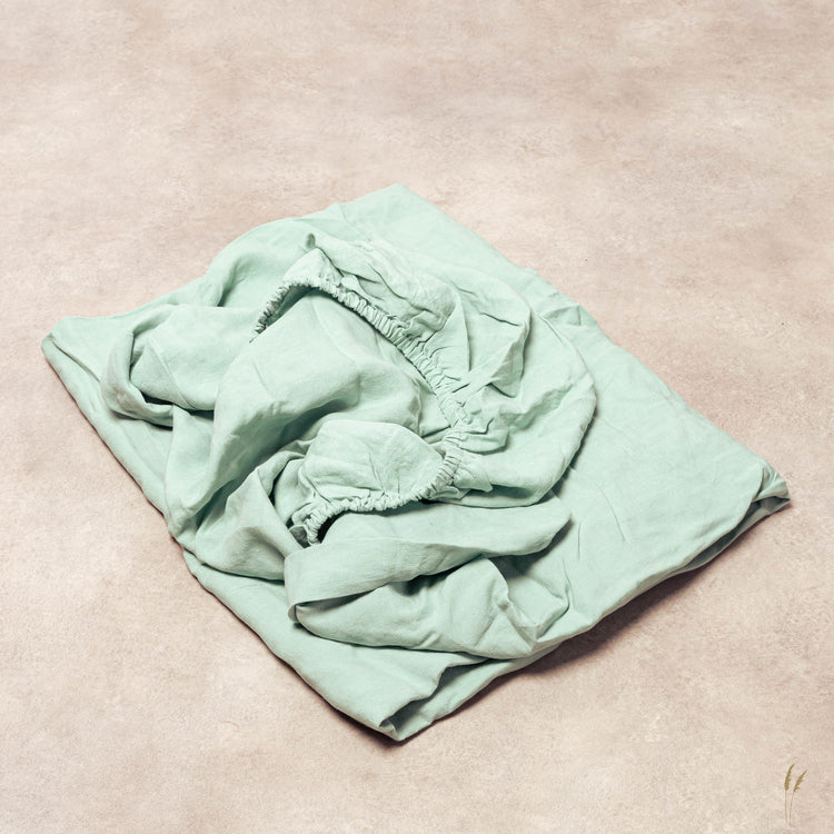 Aqua Indulgence Linen Fitted Sheet