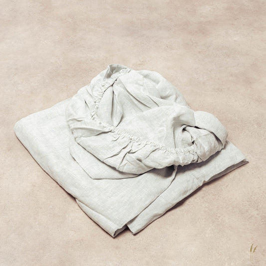 Sky Blue Linen Fitted Sheet