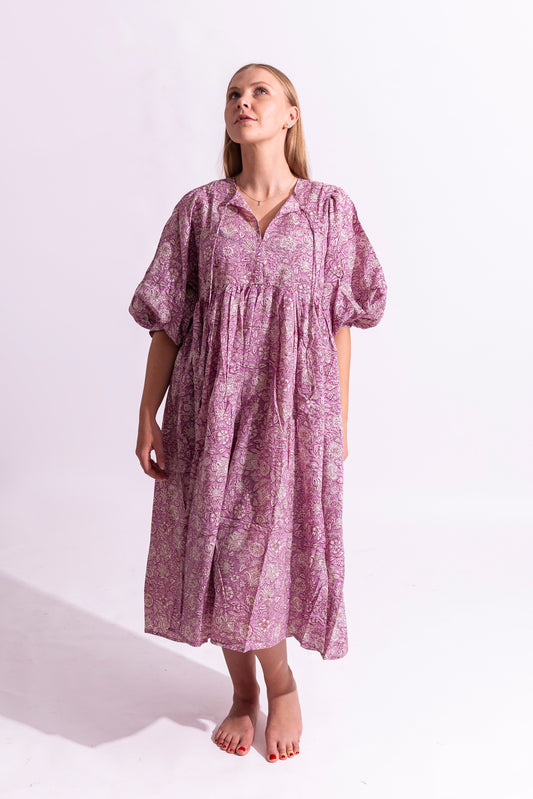 Cotton India Dress - Pink/Maxi