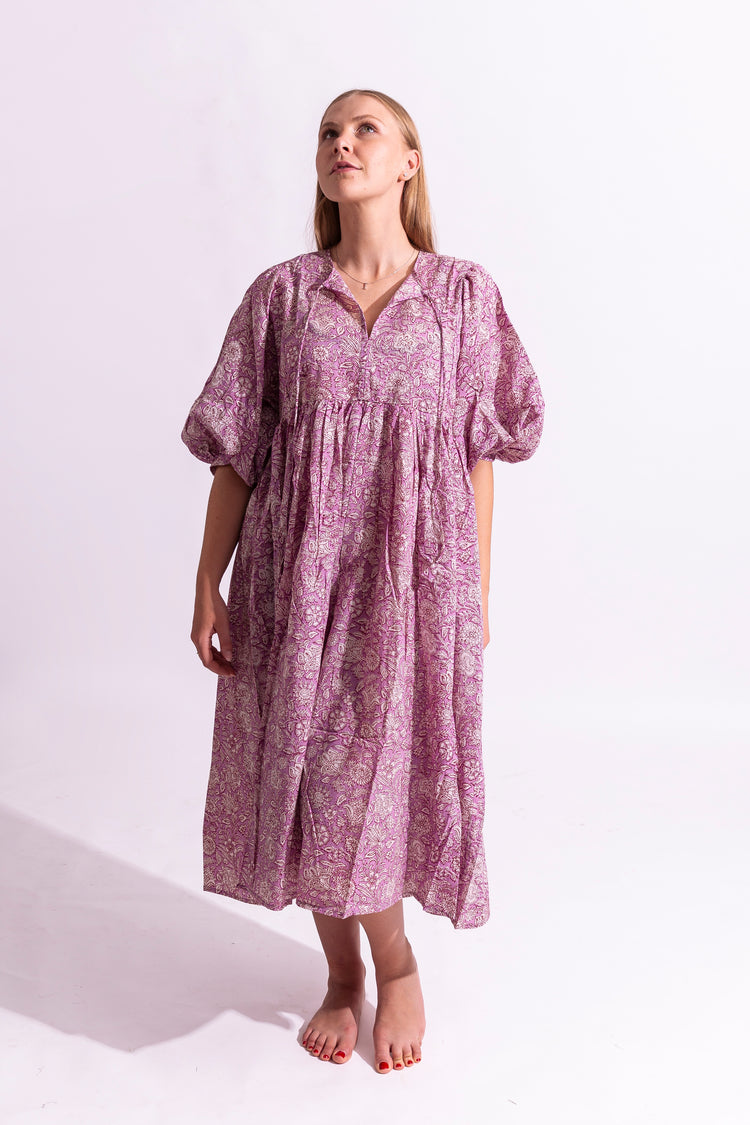 Cotton India Dress - Pink/Maxi