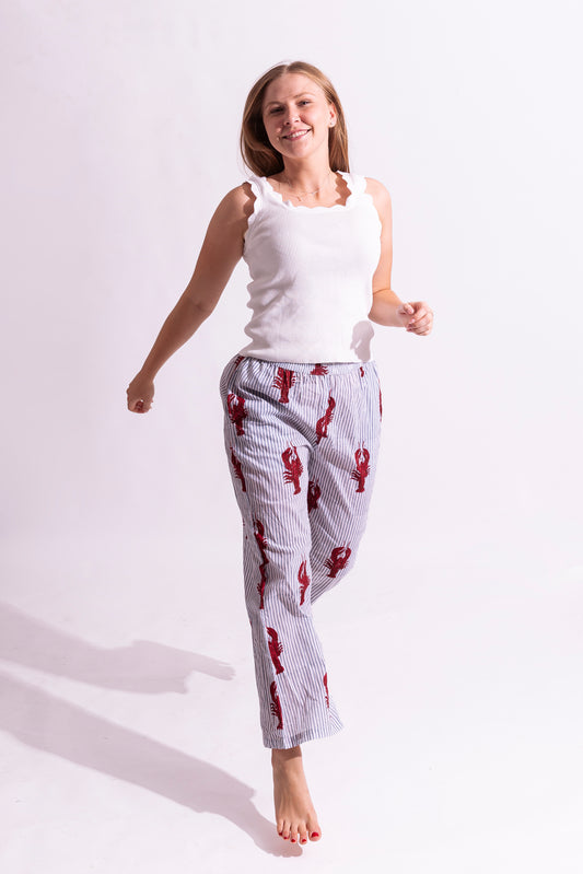 Cotton Lobster Beach Pants - Blue