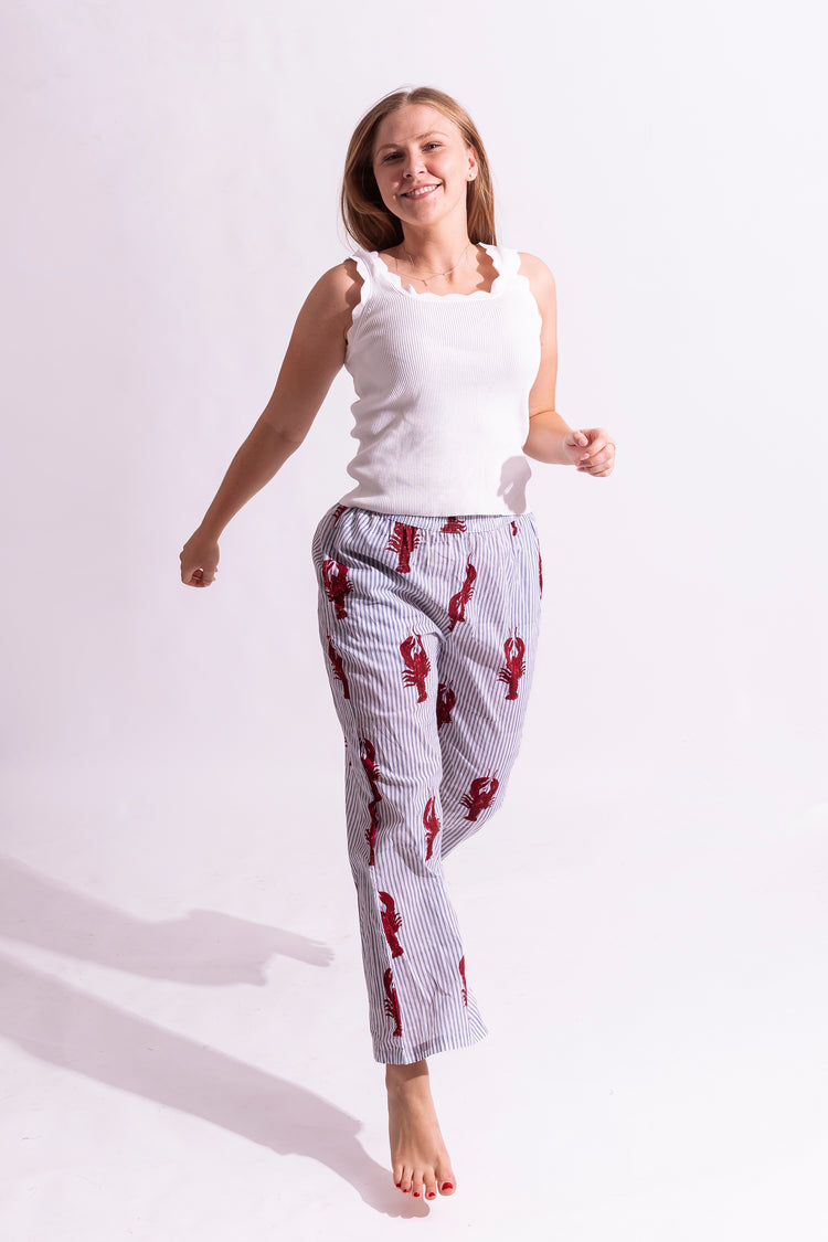 Cotton Lobster Beach Pants - Blue