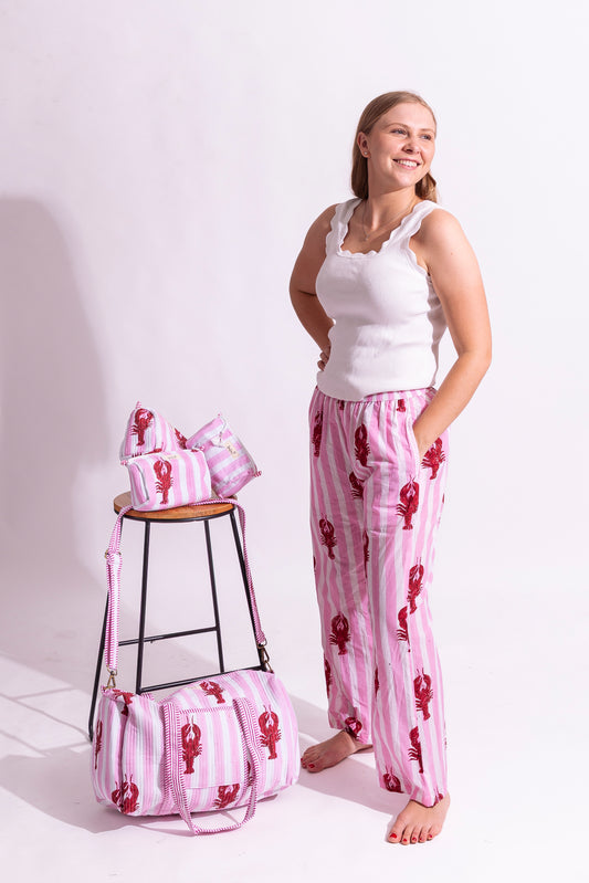 Cotton Lobster Beach Pants - Pink