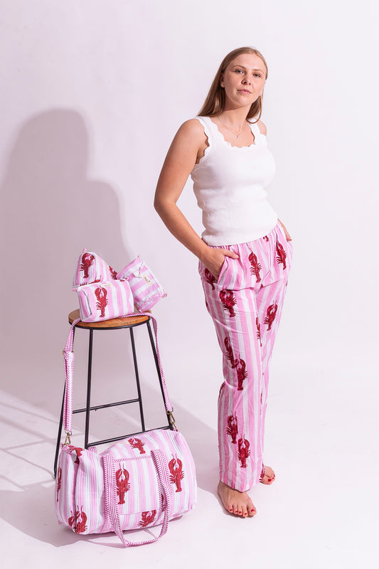 Cotton Lobster Beach Pants - Pink