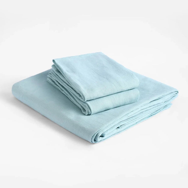 Aqua Indulgence Linen Flatsheet Set