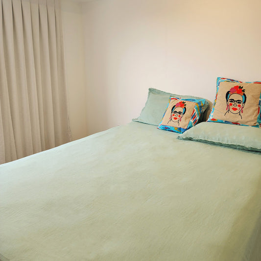 Aqua Indulgence Linen Fitted Sheet