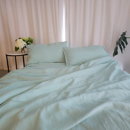 Aqua Indulgence Linen Duvet Set