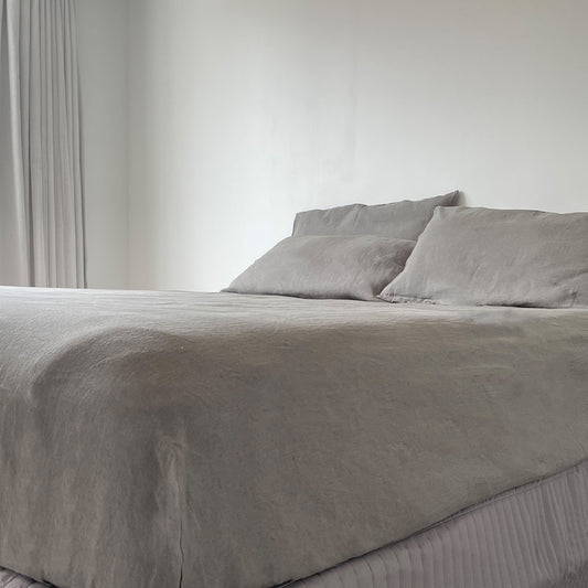 Charcoal Grove Linen Fitted Sheet