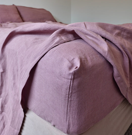 Lavender Fields Linen Fitted Sheet