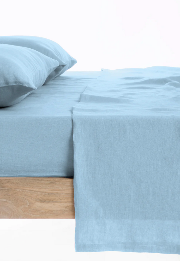 Aqua Indulgence Linen Flatsheet Set