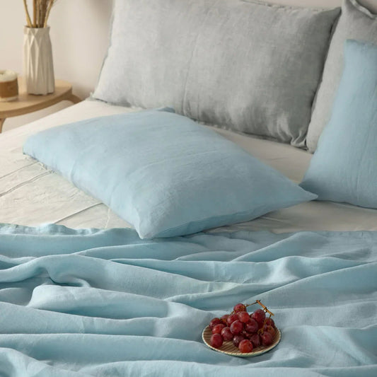 Aqua Indulgence Linen Flatsheet Set