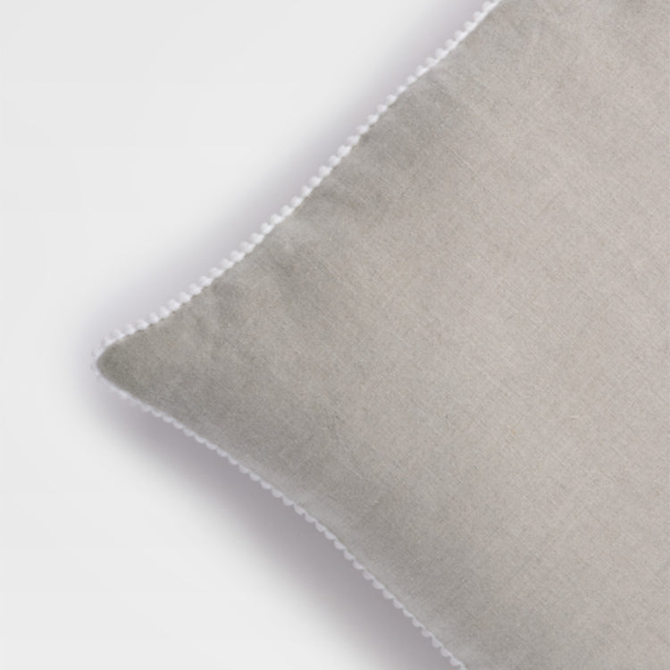 Linen Oatmeal Lace Euro Cushion Cover