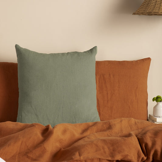 Linen Olive Euro Cushion Cover