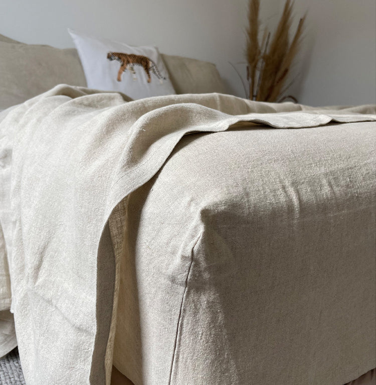 Oatmeal Bliss Linen Fitted Sheet